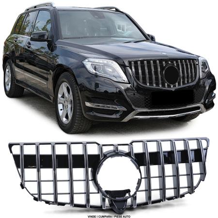 Grila masca radiator panamericana Mercedes GLK X204 2012-2015 Negru lucios/Crom