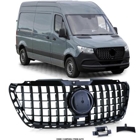GRILA MASCA RADIATOR PANAMERICANA MERCEDES SPRINTER W907/W910 2018-2022 Negru Lucios