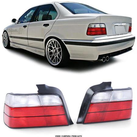 Set stopuri spate BMW Seria E36 SEDAN 1991-1999 Rosu/Alb
