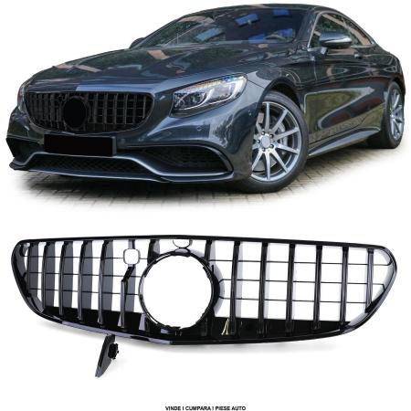 Grila masca radiator panamericana Mercedes S Coupe 217 Cabrio A217 2014-2017 Negru lucios