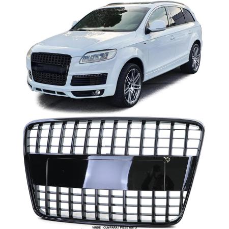 Grila masca radiator fara emblema Audi Q7 7L 2005-2009 Negru lucios