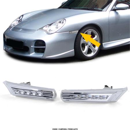 Semnalizari LED Bara fata lateral Porsche Boxster 986 1996-2004 + 911 996 1997-2004 alb-clar