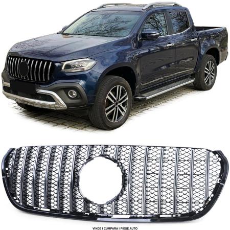 Grila masca radiator panamericana Mercedes  X-CLASS W470 2017-2020 Negru lucios-Crom