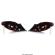 Set stopuri Opel Corsa D 3usi 2006-2015 rosu-fumuriu OPC LOOK