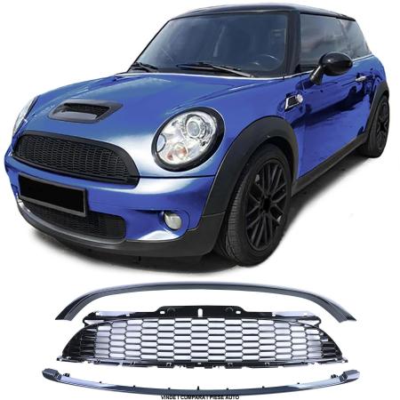 Set grile bara fata Mini Cooper R56 Cabrio R57 2006-2009 Negru lucios