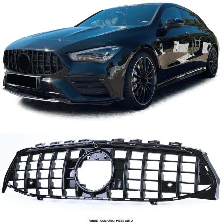 Grila masca radiator Panamericana Mercedes CLA X118 2019-2023 Negru lucios