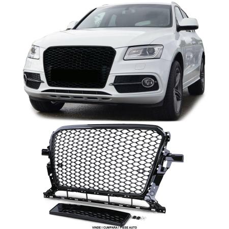 Grila masca radiator RS LOOK Audi Q5 2012-2016 Negru lucios