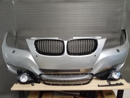 Pachet Bara fata cu grile, proiectoare ceata BMW E90 E91 2008-2012 354 Argintiu