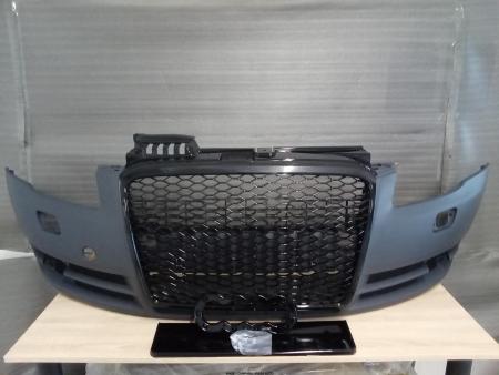 Pachet Bara fata spalator far cu grila radiator Audi A4 B7 tip fagure RS LOOK 2004-2007