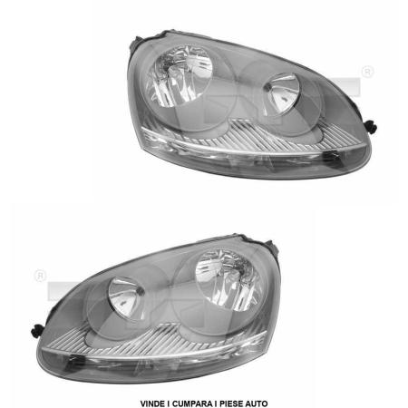 Set faruri VW GOLF 5 + GTI JETTA 3 FUNDAL GRI 2005-2009 STANGA DREAPTA CU MOTORAS