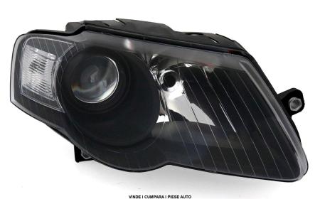 Far VW PASSAT B6 fundal negru H7/H7 HALOGEN 2005-2010 Dreapta motoras inclus