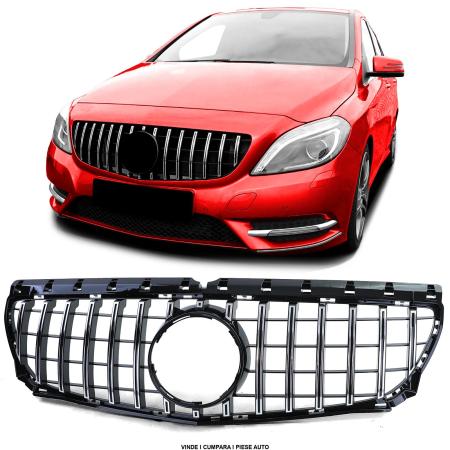 Grila masca radiator Panamericana Mercedes B-CLASS (W246) 2011-2014 Negru lucios-crom