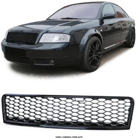 Grila masca radiator fata A6 4B C5 2001-2004 tip rs look negru lucios
