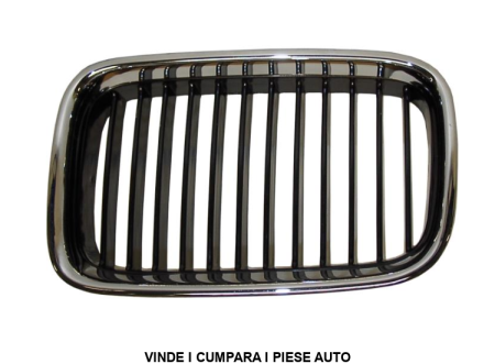 Grila radiator capota fata BMW Seria 3 E36 1996-1998 Crom-Negru STANGA