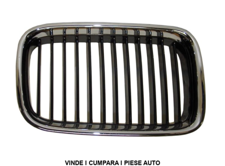 Grila radiator capota fata BMW Seria 3 E36 1996-1998 Crom-Negru DREAPTA