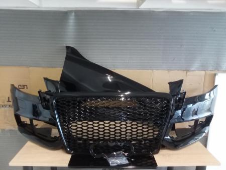 Bara fata cu grila radiator Fagure RS-LOOK, aripa fata Audi A4 B8 2007-2012 LY9B Negru