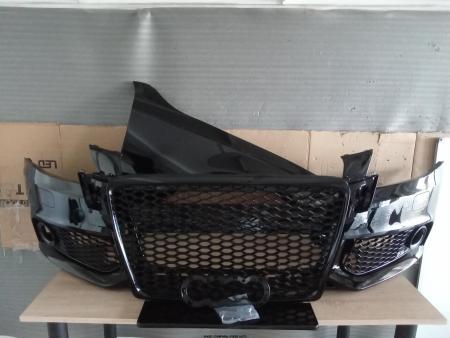 Bara fata cu grila radiator,proiectoare Fagure RS-LOOK, aripa fata Audi A4 B8 2007-2012 LY9B Negru