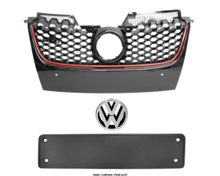 Set Grila masca radiator fata VW Golf 5 GTI Negru lucios 1K0853651EVW8 1K0807285B