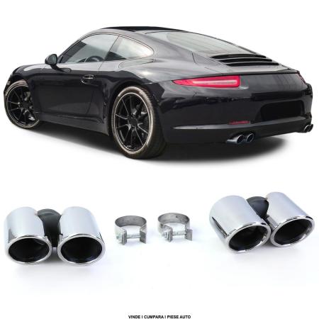 Tevi duble ornamente Toba evacuare cromate Porsche 911 991.1 2011-2015 3.4 350CP